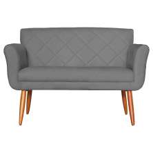 Namoradeira Decorativa Isabela Pés Palito Suede Cinza - DS Estofados