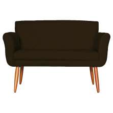 Namoradeira Decorativa Isabela Pés Palito Suede Marrom - DS Estofados
