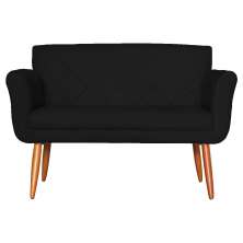 Namoradeira Decorativa Isabela Pés Palito Suede Preto - DS Estofados
