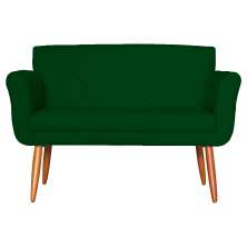 Namoradeira Decorativa Isabela Pés Palito Suede Verde - DS Estofados