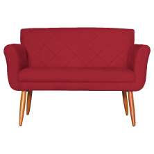 Namoradeira Decorativa Isabela Pés Palito Suede Vermelho - DS Estofados