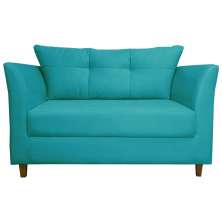 Namoradeira Decorativa Isis Pés Trapézio Suede Azul Turquesa - DS Estofados