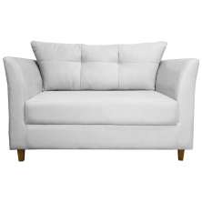 Namoradeira Decorativa Isis Pés Trapézio Suede Branco - DS Estofados