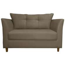 Namoradeira Decorativa Isis Pés Trapézio Suede Capuccino - DS Estofados