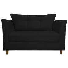 Namoradeira Decorativa Isis Pés Trapézio Suede Preto - DS Estofados