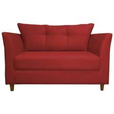 Namoradeira Decorativa Isis Pés Trapézio Suede Vermelho - DS Estofados