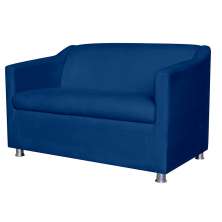 Namoradeira Decorativa Tilla Pés Cromados Suede Azul Marinho - DS Estofados