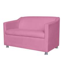 Namoradeira Decorativa Tilla Pés Cromados Suede Rosa - DS Estofados