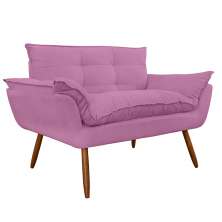 Namoradeira Poltrona Sofá decorativa 02 Lugares Opalla Rosa  - DS Estofados