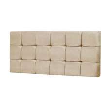 Painel Cabeceira Solteiro 90cm Para Cama Box Espanha Suede Marfim - DS Estofados