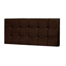 Painel Cabeceira Solteiro 90cm Para Cama Box Espanha Suede Marrom - DS Estofados