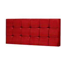 Painel Cabeceira Solteiro 90cm Para Cama Box Espanha Suede Vermelho - DS Estofados