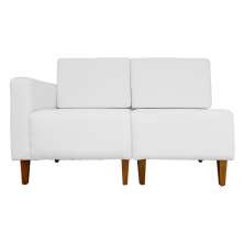 Poltrona Decorativa Alice Lado Direito Pés Trapézio Suede Branco - DS Estofados