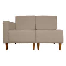 Poltrona Decorativa Alice Lado Direito Pés Trapézio Suede Capuccino - DS Estofados
