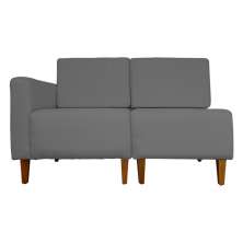 Poltrona Decorativa Alice Lado Direito Pés Trapézio Suede Cinza - DS Estofados