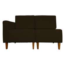 Poltrona Decorativa Alice Lado Direito Pés Trapézio Suede Marrom - DS Estofados