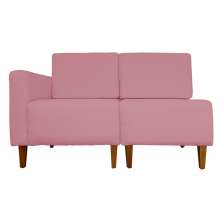 Poltrona Decorativa Alice Lado Direito Pés Trapézio Suede Rosa - DS Estofados