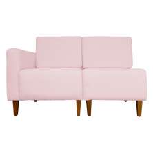 Poltrona Decorativa Alice Lado Direito Pés Trapézio Suede Rosa Bebê - DS Estofados