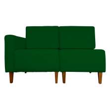 Poltrona Decorativa Alice Lado Direito Pés Trapézio Suede Verde - DS Estofados