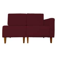 Poltrona Decorativa Alice Lado Esquerdo Pés Trapézio Suede Bordô