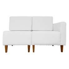 Poltrona Decorativa Alice Lado Esquerdo Pés Trapézio Suede Branco