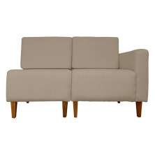 Poltrona Decorativa Alice Lado Esquerdo Pés Trapézio Suede Capuccino