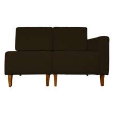 Poltrona Decorativa Alice Lado Esquerdo Pés Trapézio Suede Marrom