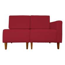 Poltrona Decorativa Alice Lado Esquerdo Pés Trapézio Suede Vermelho