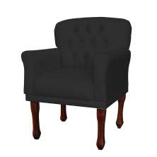 Poltrona Decorativa Anita Pés Luis XV Suede Preto - DS Estofados