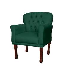 Poltrona Decorativa Anita Pés Luis XV Suede Verde - DS Estofados