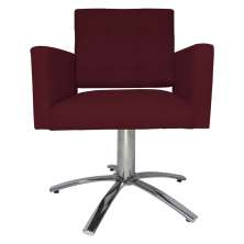 Poltrona Decorativa Camila Pés Metal Giratório Suede Bordô - DS Estofados