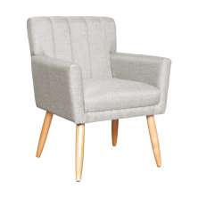 Poltrona Decorativa Cecília Linho Bege - DS Móveis