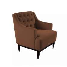 Poltrona Decorativa Clássica Capitonê Suede Marrom - DS Móveis