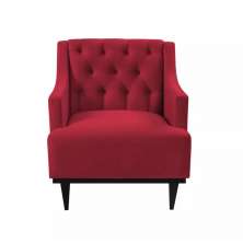Poltrona Decorativa Clássica Capitonê Suede Vermelho - DS Móveis