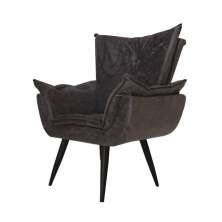 Poltrona Decorativa Emília Aba Pés Palito Suede Grafite - DS Móveis