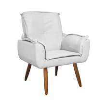 Poltrona Decorativa Emília Plus Suede Branco - Ds Móveis