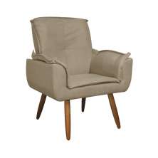 Poltrona Decorativa Emília Plus Suede Capuccino - Ds Móveis
