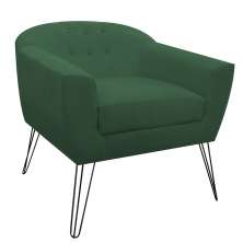 Poltrona Decorativa Jolly Pés Aramado Suede Verde - DS Estofados