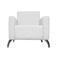 Poltrona Decorativa Leticia Slim Pés Alumínio Suede Branco - DS Estofados