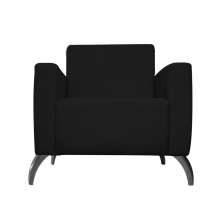 Poltrona Decorativa Leticia Slim Pés Alumínio Suede Preto - DS Estofados
