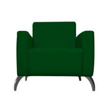 Poltrona Decorativa Leticia Slim Pés Alumínio Suede Verde - DS Estofados