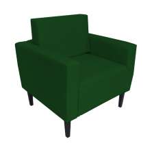 Poltrona Decorativa Leticia Slim Pés Trapézio Suede Verde - DS Estofados