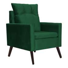 Poltrona Decorativa Ligia Luxo Veludo Verde - DS Estofados
