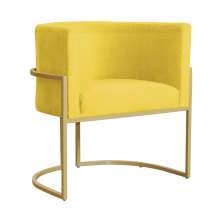 Poltrona Decorativa Luana Requinte Suede Amarelo - DS Estofados