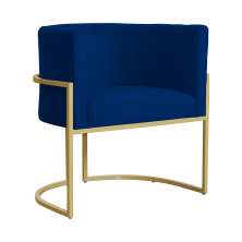 Poltrona Decorativa Luana Requinte Suede Azul Marinho - DS Estofados