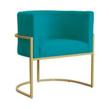 Poltrona Decorativa Luana Requinte Suede Azul Turquesa - DS Estofados