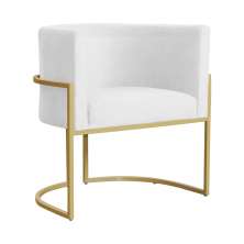 Poltrona Decorativa Luana Requinte Suede Branco - DS Estofados