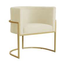 Poltrona Decorativa Luana Requinte Suede Marfim - DS Estofados