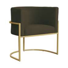 Poltrona Decorativa Luana Requinte Suede Marrom - DS Estofados