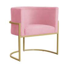 Poltrona Decorativa Luana Requinte Suede Rosa - DS Estofados